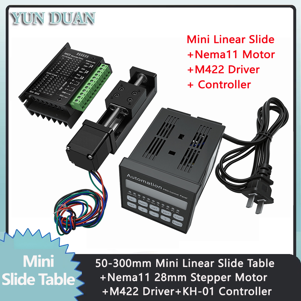 Stepper Driver Cnc - T型スライドテーブルレール リニア50-300mmストローク スライドテーブル NEMA11ステッピングモータードライバーコントロールキット CNCリニアガイド XYZ軸