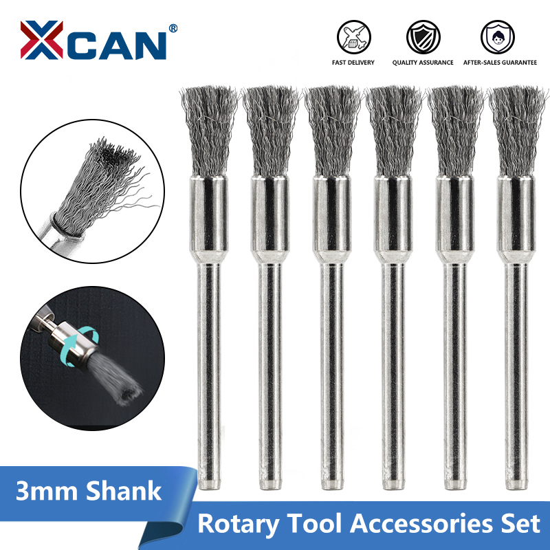 Cnc Router Bit - XCAN 鋼線ホイールブラシセット 3.0 ミリメートルシャンクドレメルロータリーツール Metalwokring 研磨ツール研磨ツールブラシ