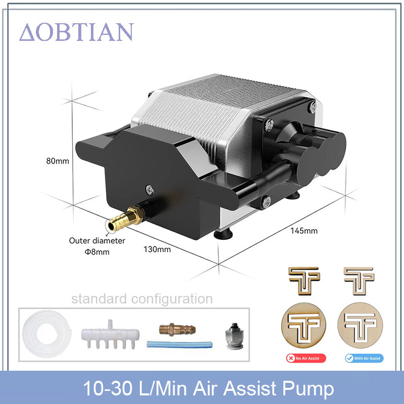 Air Assist Pump Laser - AC110V 220V 30L/分 16 ワットレーザーエアアシストポンプエアコンプレッサー、レーザー彫刻機調整可能な速度低ノイズアップグレードノズル