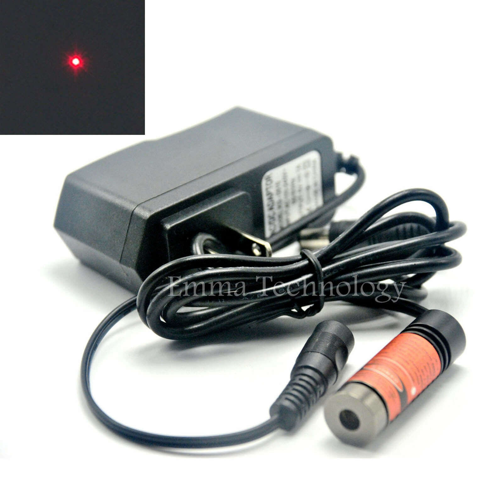 Industrial Laser Line Module - 工業用レッドドットレーザーダイオードモジュール,650nm, 14.5x45mm, 5v,1aアダプター