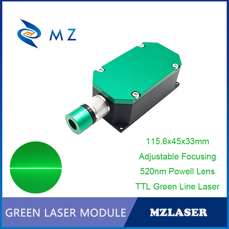 Industrial Laser Line Module - TTL PWM グリーンラインレーザーダイオードモジュール高輝度調整可能なフォーカス 520nm 1000mW 1W