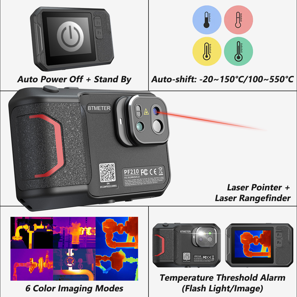 Industrial Laser Measurement - 256x192サーマルカメラガイド ハンドヘルド赤外線イメージャー -20 ℃ ~550 ℃