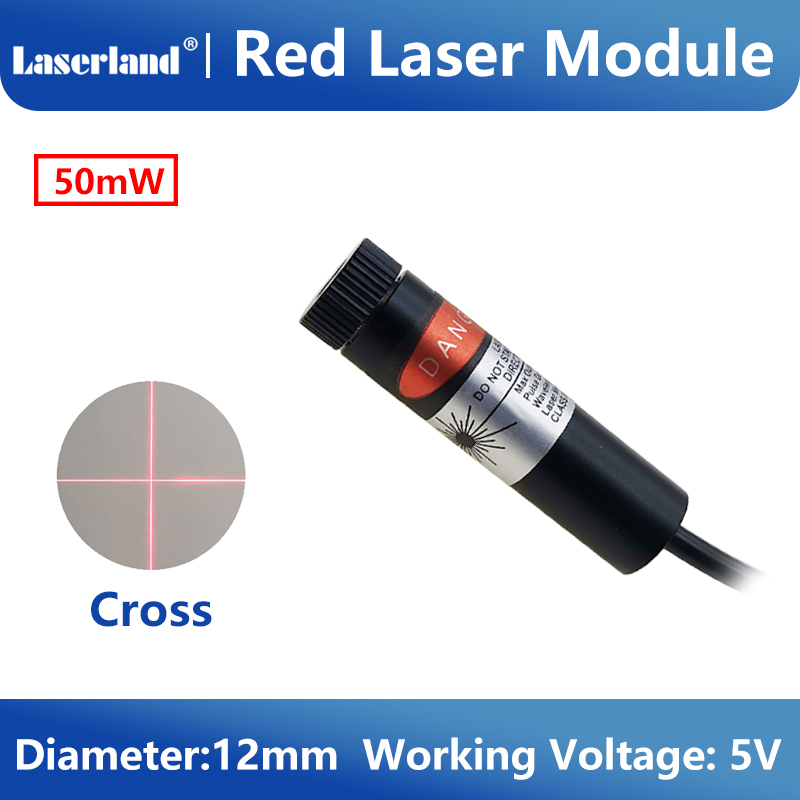 クロスレッドレーザーダイオードモジュール,12mm, 5mw - Industrial Laser Line Module のレビューと価格