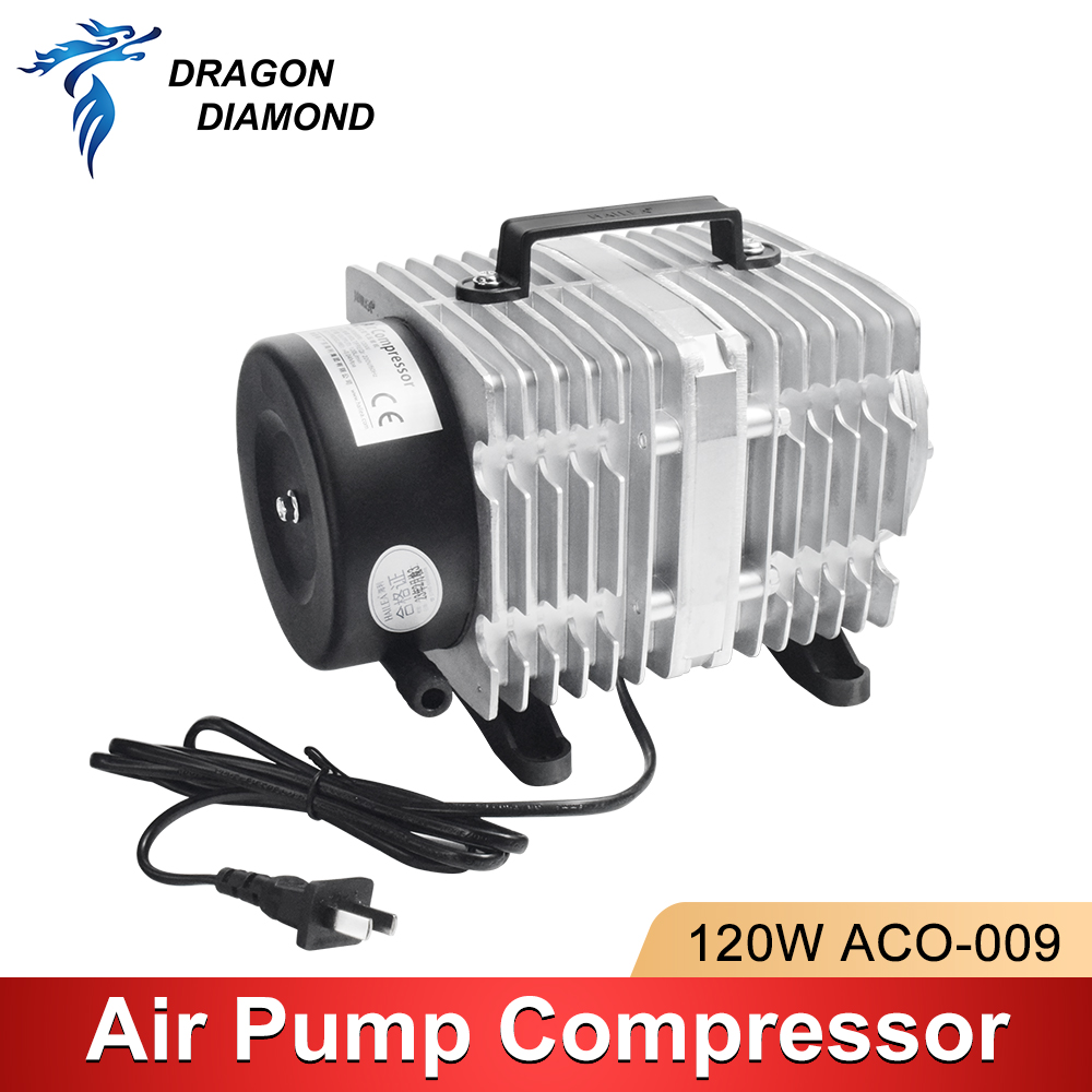 120 ワットエアコンプレッサー電気磁気エアアシストポンプ  - Air Assist Pump Laser のレビューと価格