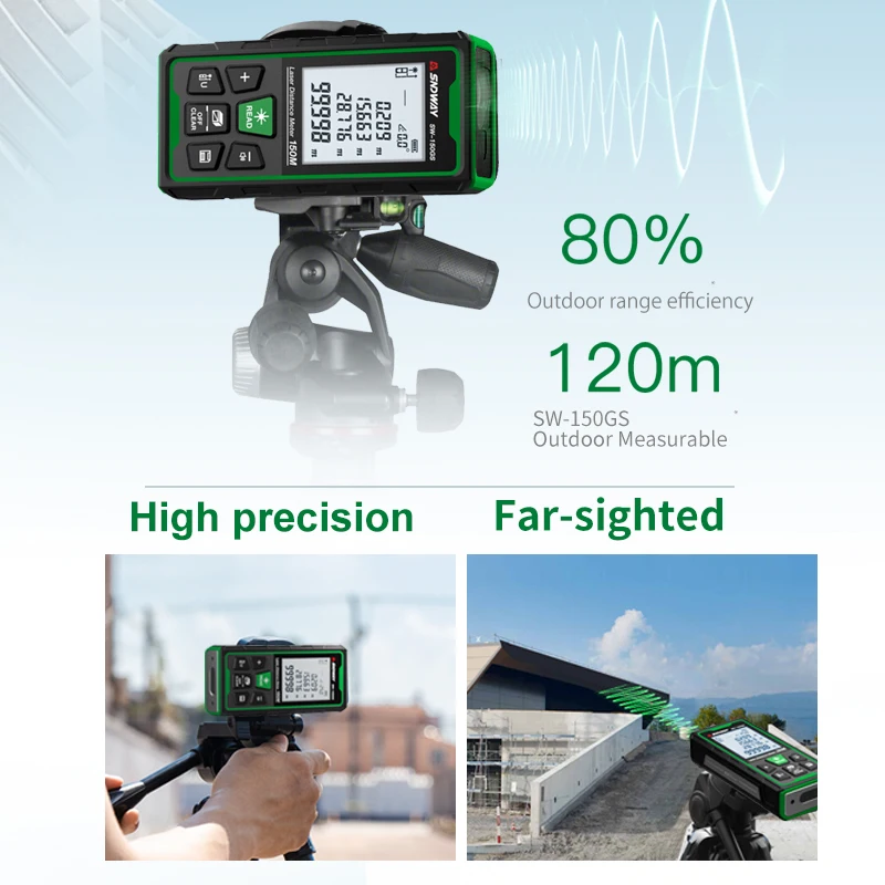 グリーンレーザー距離計デジタル距離計 150 メートル 10 - Industrial Laser Measurement のレビューと価格