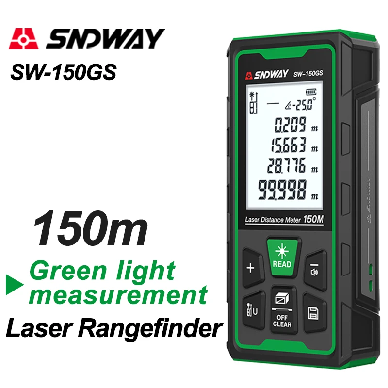 グリーンレーザー距離計デジタル距離計 150 メートル 10 - Industrial Laser Measurement のレビューと価格
