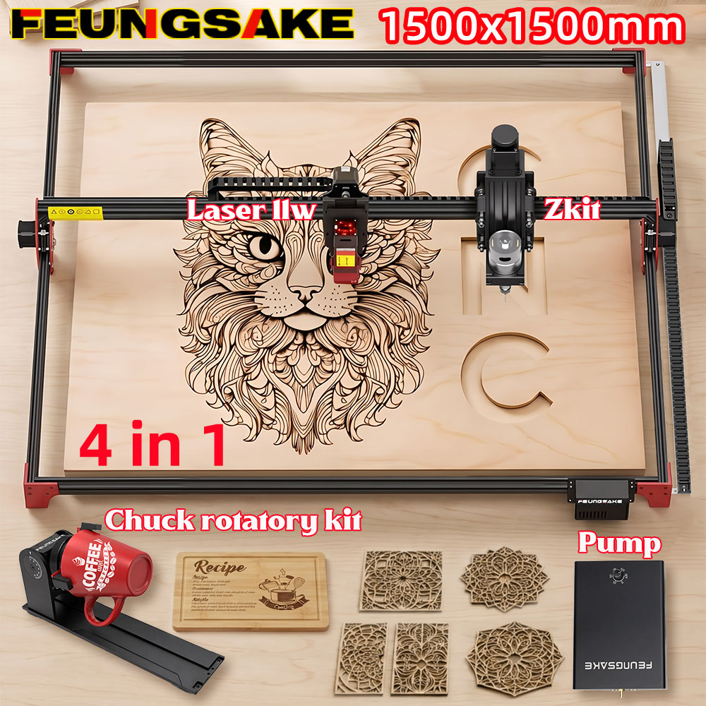 FEUNGSAKE 40W レーザー彫刻・切断機 エアアシス - Air Assist Pump Laser のレビューと価格