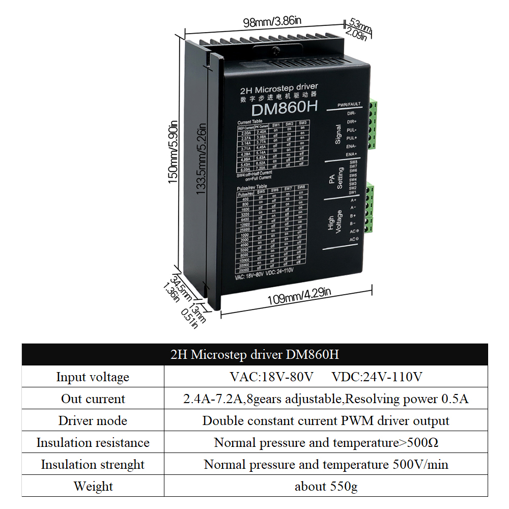 MHCNC Nema34 118mm 8.5Nm オープンル - Stepper Driver Cnc のレビューと価格